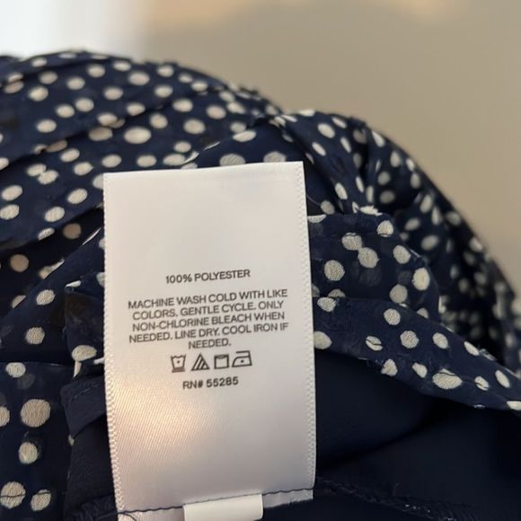 Express Blue and White Dot Blouse 3/4 length sleeves - Picture 4 of 4